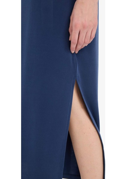 Bisiklet Yaka Modal Kısa Kollu Midi Yazlık Elbise F6500AX25SM