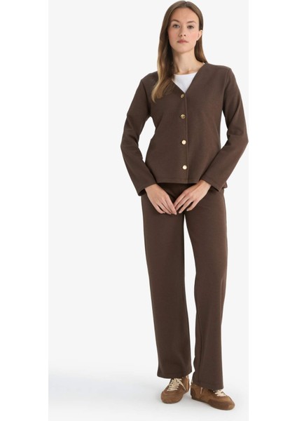 Wide Leg Düz Paça Pike Pantolon