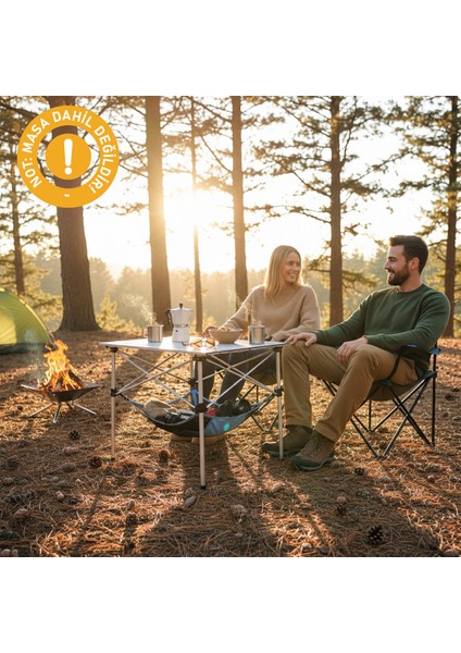 Masa Altı Saklama Filesi, Kamp Piknik Outdoor Için Masa Altı Düzenleyici File Çantalı M-45X45 Cm-Gri fırsatları