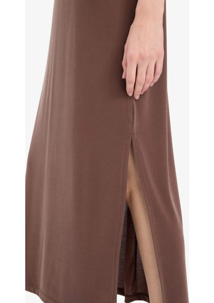 Bisiklet Yaka Modal Kısa Kollu Midi Yazlık Elbise F6500AX25SM