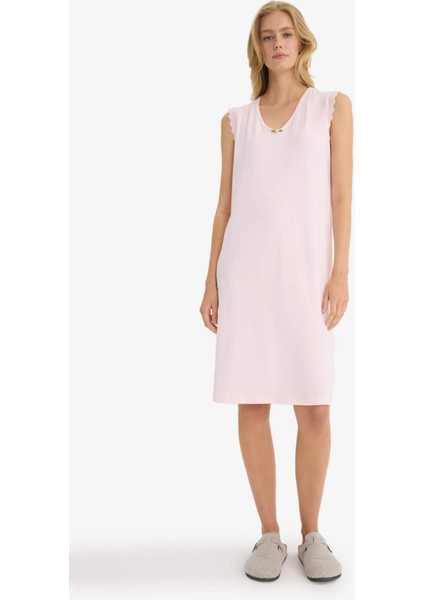 Regular Fit V Yaka Kolsuz Gecelik-Fall in Love F7001AX25AU