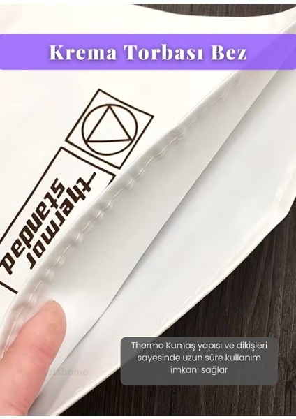 Krema Torbası Bez Yıkanabilir Torba BPA Free Pasta Duy Torbası Dekorasyon Süsleme Aparatı 20x35 cm