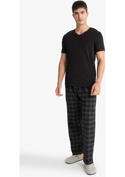 Regular Fit Cepli Uzun Kareli Pijama Altı C6119AX25WN