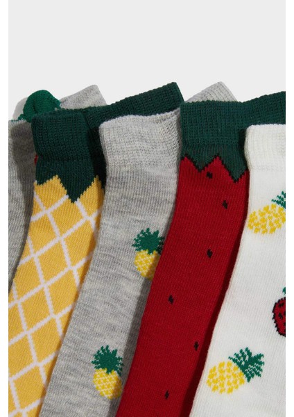 Kız Çocuk 5'li Pamuklu Patik Çorap