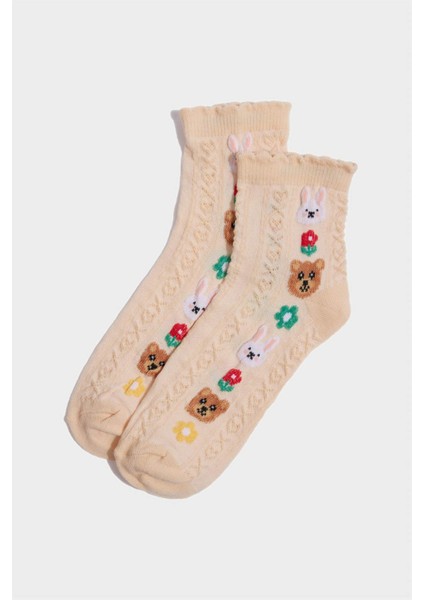 Kız Çocuk 3'lü Pamuklu Patik Çorap F7209A8NS