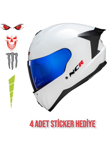 Rapid Mavi Cam Kapalı Kask (Ece Belgeli)