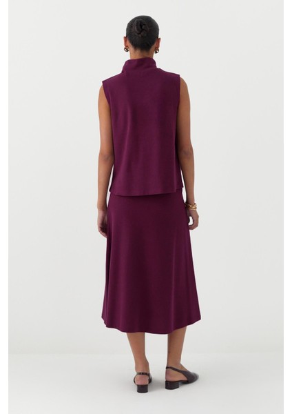 Triko Görünümlü Örme Bluz Bordo indirimleri