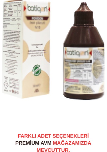 100 ml Povidon Iyot Çözeltisi %10 | Antiseptik Cilt Temizleme Solüsyonu | Batikon