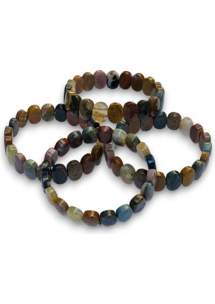 Faset Kesimli Ocean Jasper Bileklik Elastik Yapılı 529-1 fırsatları