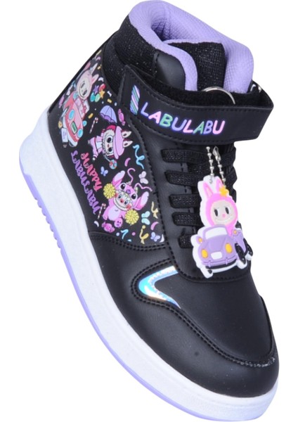 4444 Siyah Cırtlı Boğazlı Kız Çocuk Spor Ayakkabı