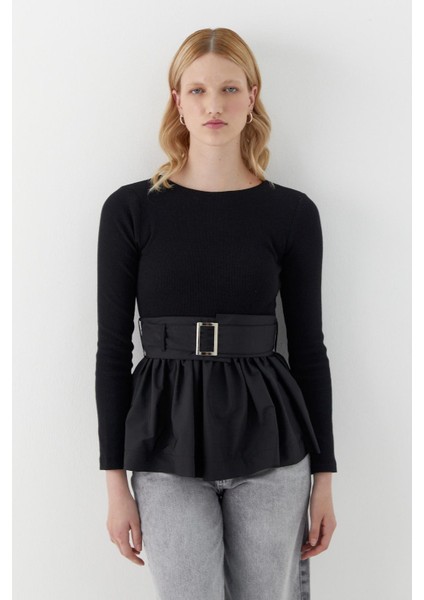 Uzun Kollu Kaşkorse Bluz Siyah fiyatları