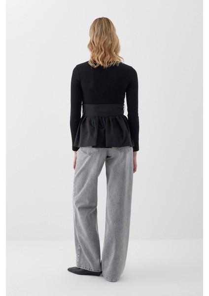 Uzun Kollu Kaşkorse Bluz Siyah modelleri