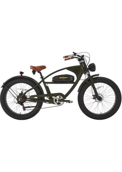 Rıder Elektrikli Bisiklet 46CM Md 26 Jant 7 Vites Mat Siyah Yeşil