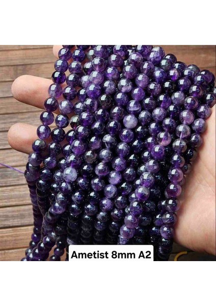 A++ Yüksek Kalite Ametist Taşı 1 Dize