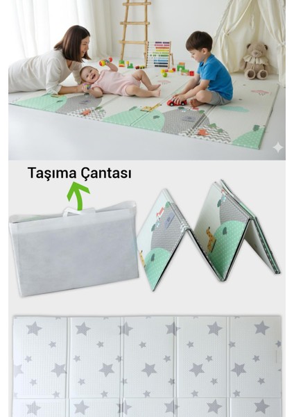 Oyun Matı, 200X130X1 cm Çift Taraflı Katlanır Oyun Halısı modelleri