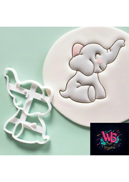 Sevimli Fil Kurabiye Kalıbı ve Şeker Hamuru Şekillendirici
