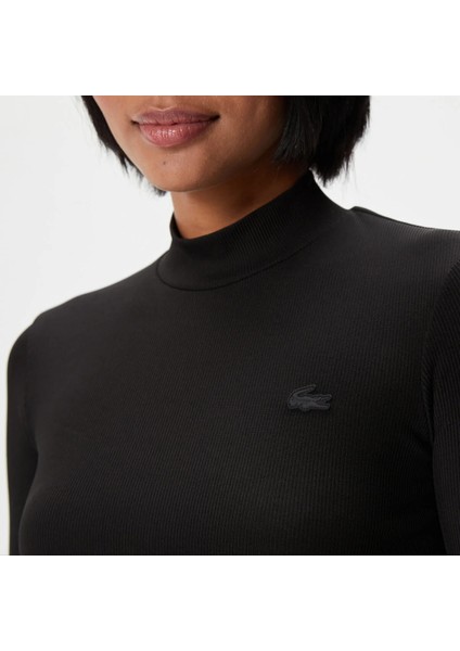 Kadın Slim Fit Uzun Kollu Dik Yaka Siyah Elbise modelleri