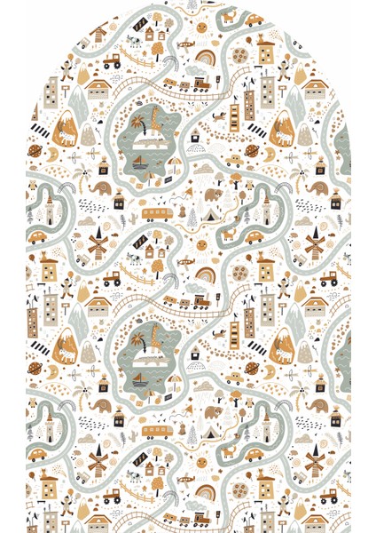 Harita Doğa Temalı, Çocuk-Bebek Odası Dekoru, Duvar Stickeri, Once Upon A Time Yapışkan Yazı, Yapışkanlı Kan Çerçeve, Kitap Köşesi, Kitaplık Arkası Dekoru modelleri