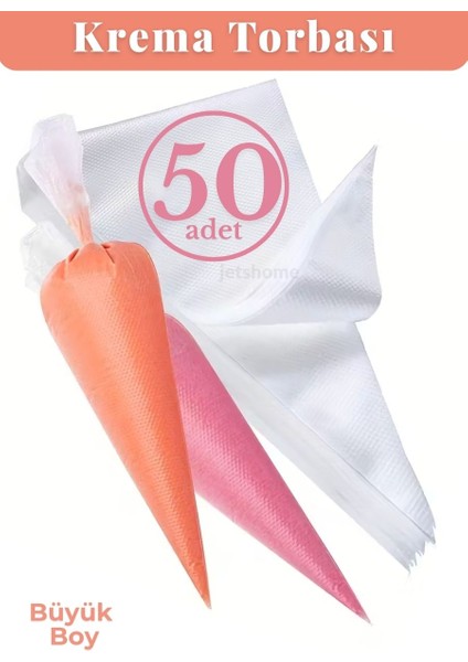 50'li Krema Torbası Kullan At Şanti Sıkma Torbası Büyük Boy Süsleme Torbası Krema Duyu Torbası indirimleri