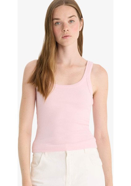 Fitted U Yaka Fitilli Kaşkorse Atlet