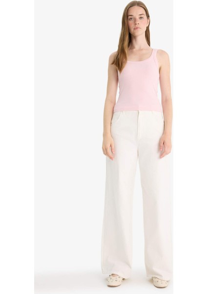 Fitted U Yaka Fitilli Kaşkorse Atlet