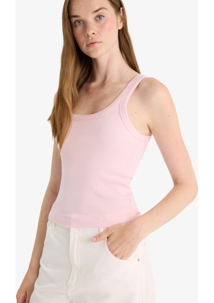 Fitted U Yaka Fitilli Kaşkorse Atlet