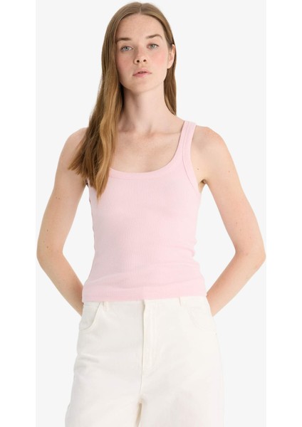 Fitted U Yaka Fitilli Kaşkorse Atlet