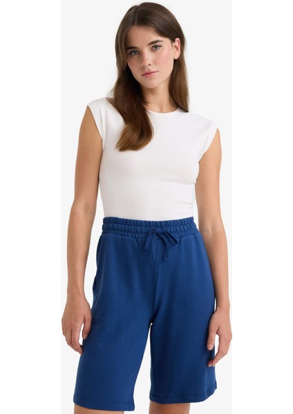 Regular Fit Beli Lastikli Düz Paça Bermuda Şort N7439AZ25AU