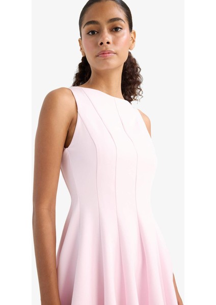 Kayık Yaka Kolsuz Mini Elbise F2692AX25AU