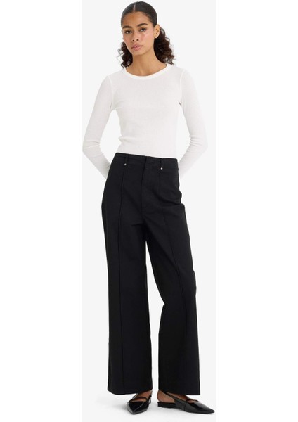 Wide Leg Cepli Yüksek Bel Gabardin Pantolon F1649AX25AU