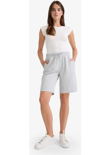 Regular Fit Normal Bel Düz Paça İnce Bermuda Şort W9369AZ25AU