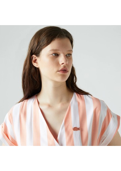 Kadın Pembe Çizgili Elbise modelleri