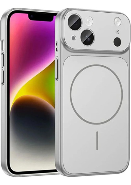 iPhone Gümüş 15 Uyumlu 17 Pro Max Görünüme Çeviren Kamera Koruma Magsafe Kılıf fiyatları