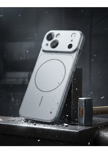 iPhone Gümüş 15 Uyumlu 17 Pro Max Görünüme Çeviren Kamera Koruma Magsafe Kılıf modelleri