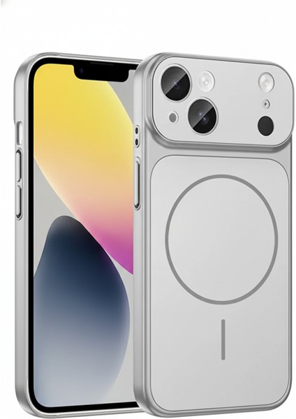 iPhone Gümüş 15 Uyumlu 17 Pro Max Görünüme Çeviren Kamera Koruma Magsafe Kılıf indirimleri