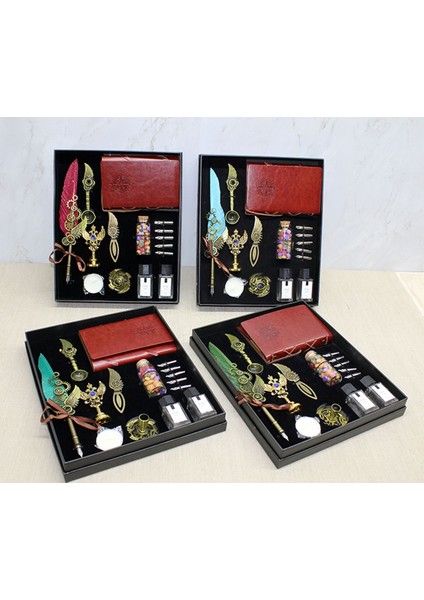 Deri Defterli Divit Hokka ve Mühür Seti Model 1