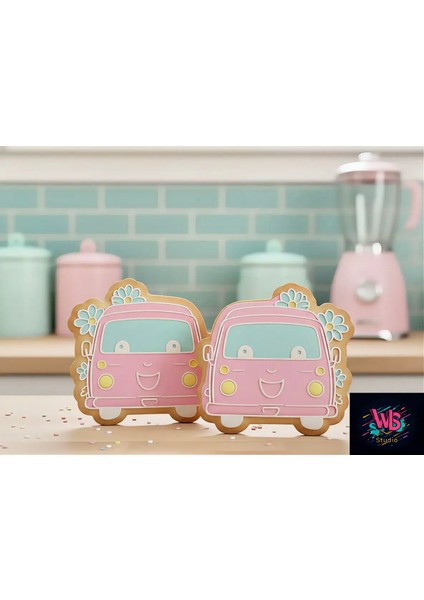 Sevimli Karavan Kurabiye Kalıbı ve Şeker Hamuru Şekillendirici