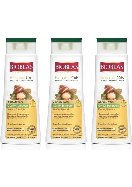 Botanicoils Argan Yağı Şampuan 500 ml x 3 Adet