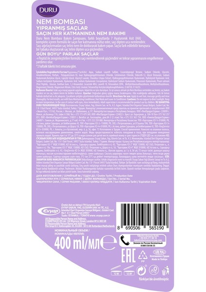 Nem Bombası Yıpranmış Saçlar Için Yoğun Onarıcı ve Nemlendirici Şampuan 400 Ml&saç Kremi 385 ml indirimleri