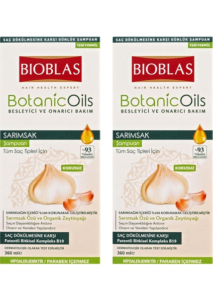 Botanic Oils Sarımsak Özlü 360 ml Şampuan x 2 Adet