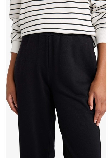 Straight Fit Beli Lastikli Basic Düz Cepli Eşofman Altı