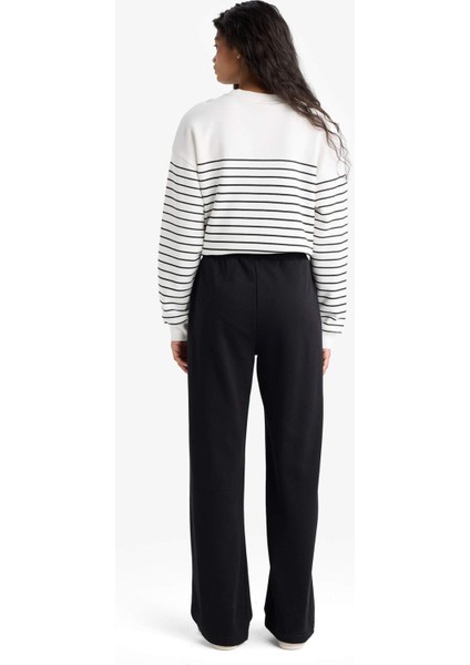 Straight Fit Beli Lastikli Basic Düz Cepli Eşofman Altı