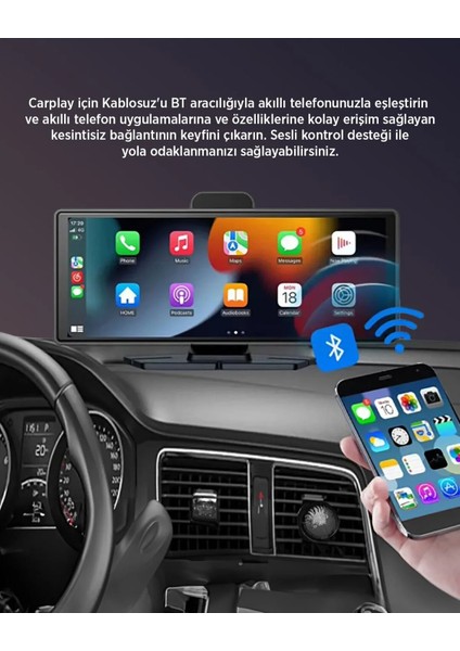 Kcr-1 Kablosuz Carplay & Android Auto Araç Kamerası |dokunmatik Ekran | 4K Ön + 1080P Arka Kamera indirimleri