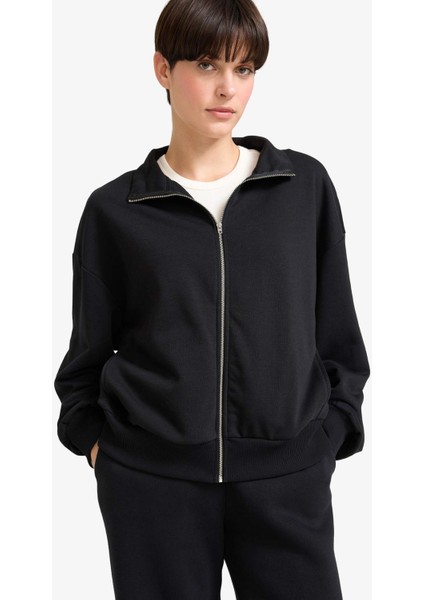 Regular Fit Basic Düz Fermuarlı Hırka F7107AX25AU