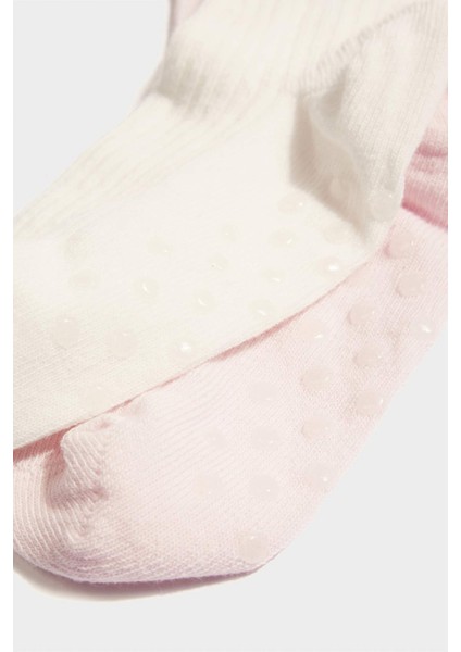 Kız Bebek Kaydırmaz Taban 2'li Pamuklu Diz Altı Çorap F6724A5NS