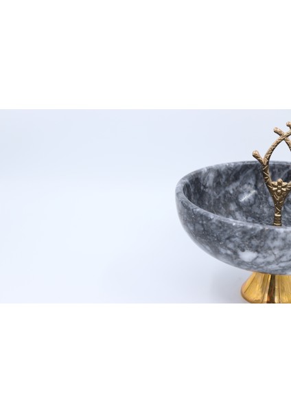 El Yapımı Dekoratıf Mermer Taşlı Bronz Desenli Kase fırsatları