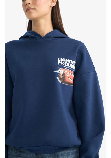 Coool Cars Oversize Geniş Kalıp Kapüşonlu Sırt Baskılı Sweatshirt