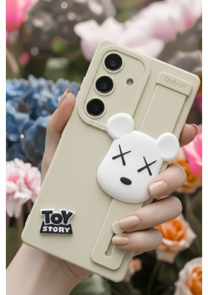 Samsung Galaxy A05S Uyumlu Kılıf Bej Renk 3D Figürlü Darbe Emici Yumuşak Silikon Kapak