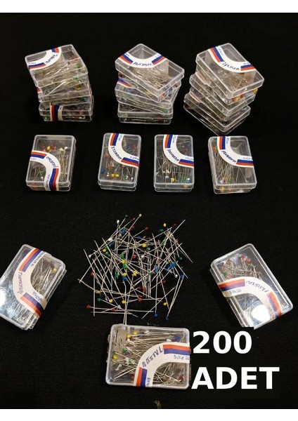 Nistabolje 4 KUTU(200 Adet) Eşarp Iğnesi Başörtü Iğnesi Türban Iğne