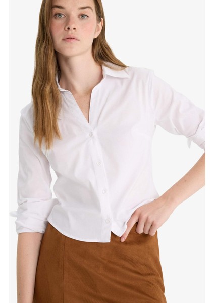 Fitted Bengalin Uzun Kollu Gömlek